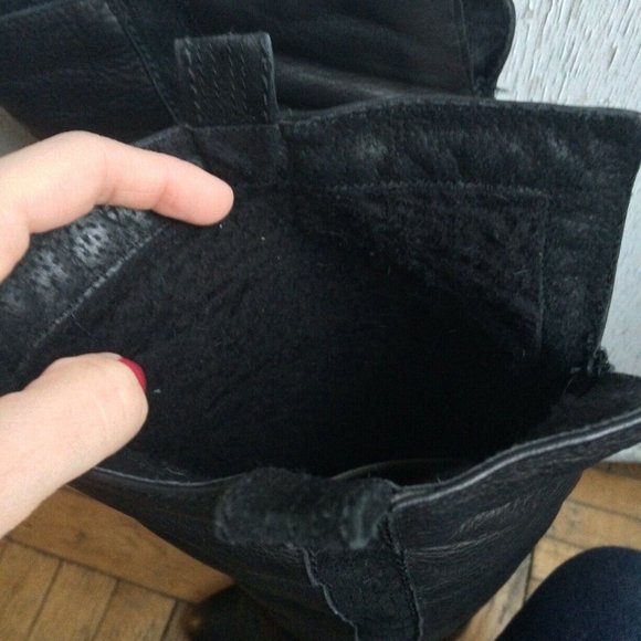 Zara Leather Tuxedo Stripe Over the knee Boots - Picture 5 of 8